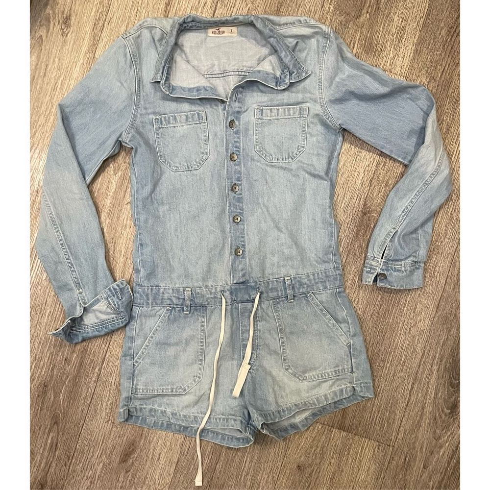 Hollister Denim Long Sleeve Romper Women’s Size Small
